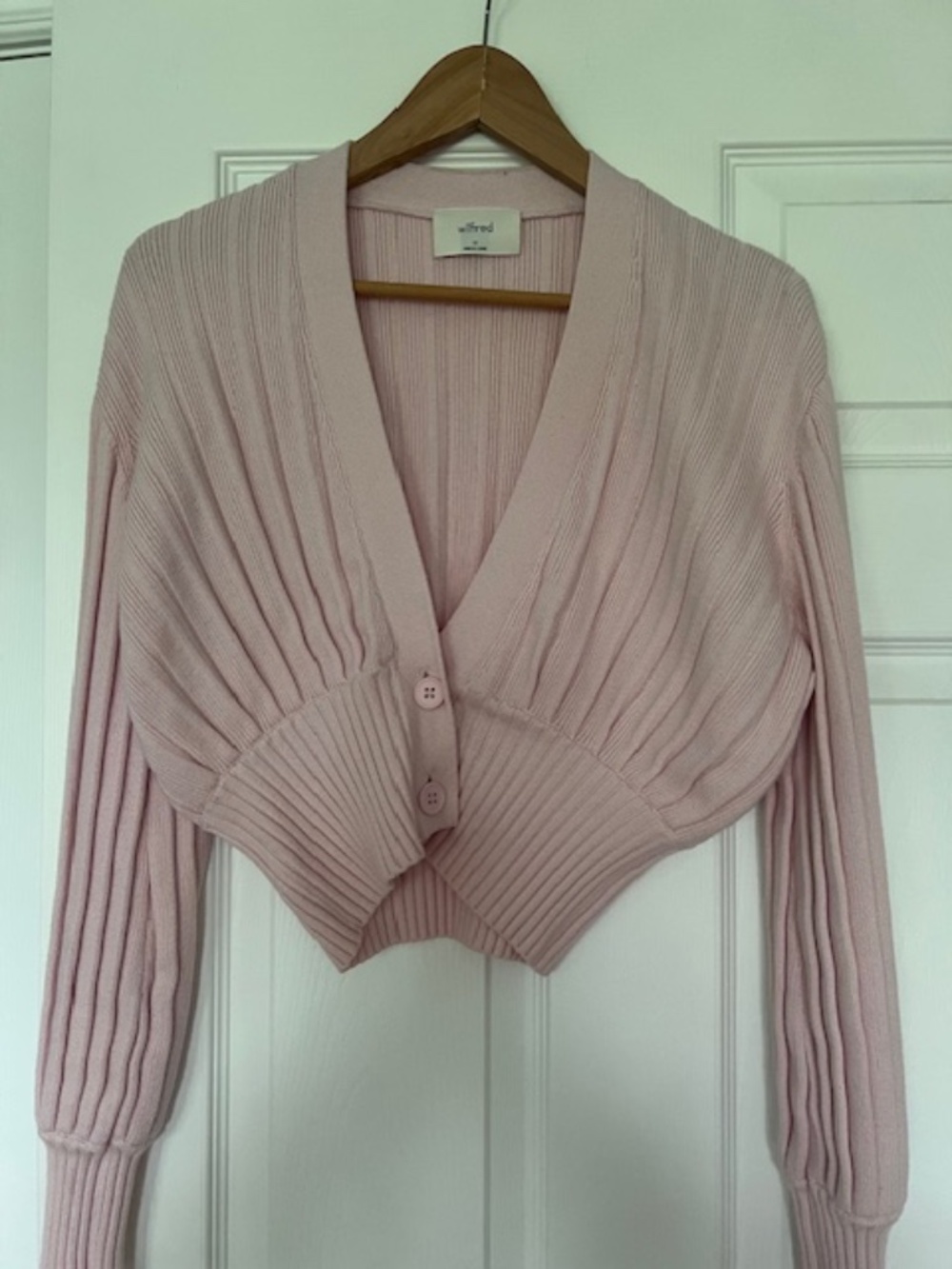 Aritzia Plunge Cardigan Light Pink